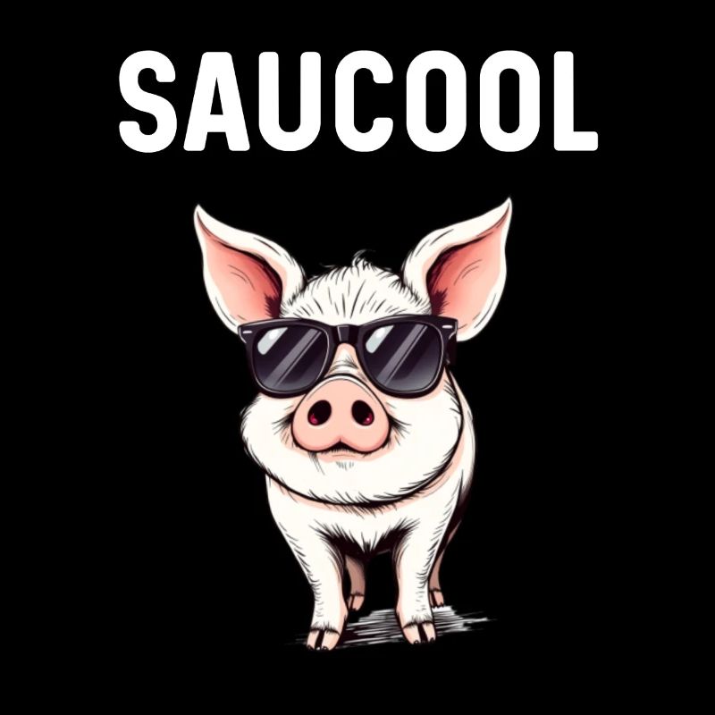 Lustiges Schwein mit Sonnenbrille Saucool Spruch