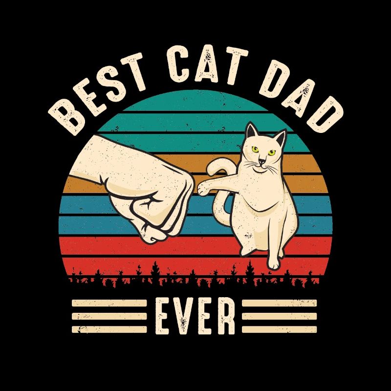 Best Cat Dad Ever Katze Faust Vintage Herren