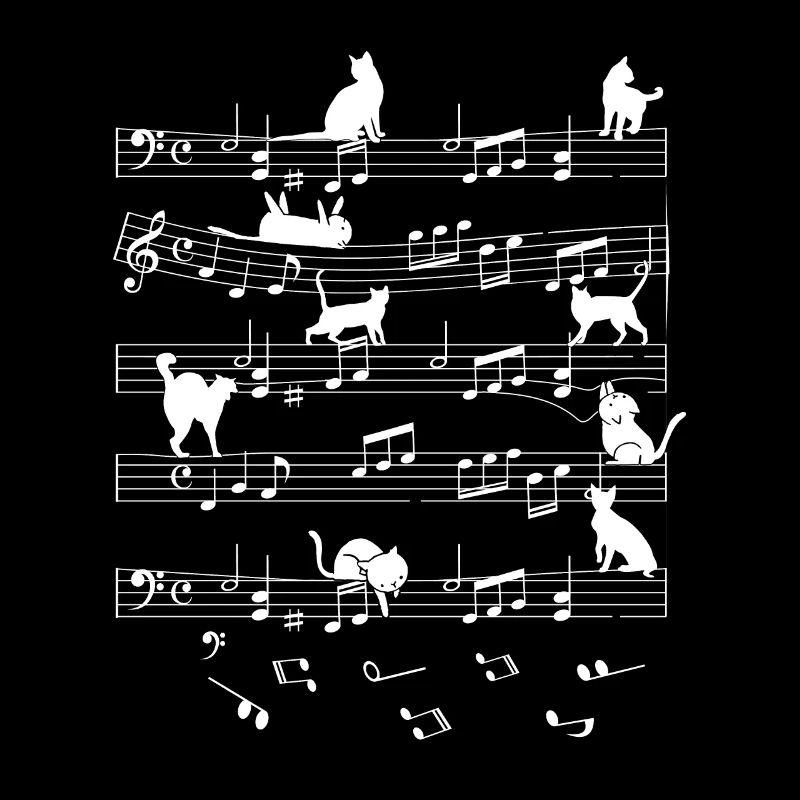 Cats Playing Musical Notes