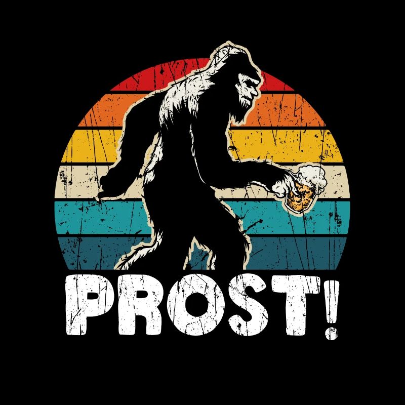 Funny German Bigfoot Drinking Beer Prost