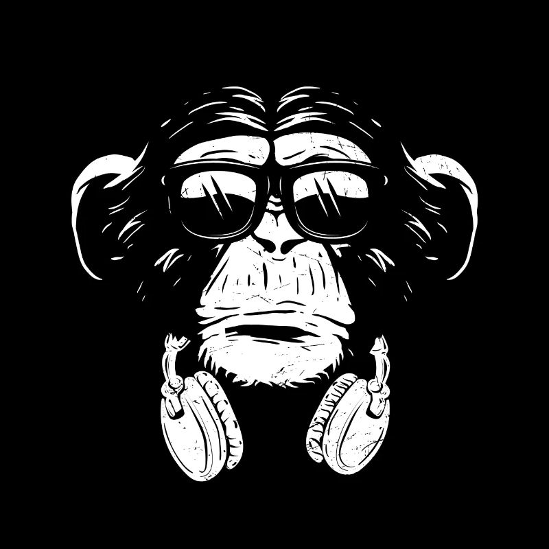 Monkey Cooler Affe DJ Kopfhörer Geschenkidee Party