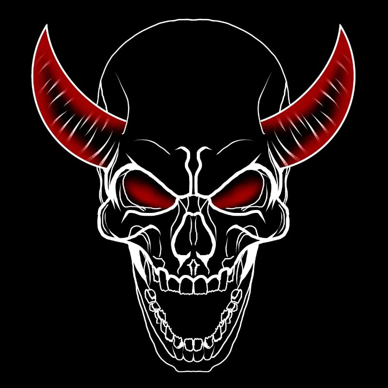Skull devil horns