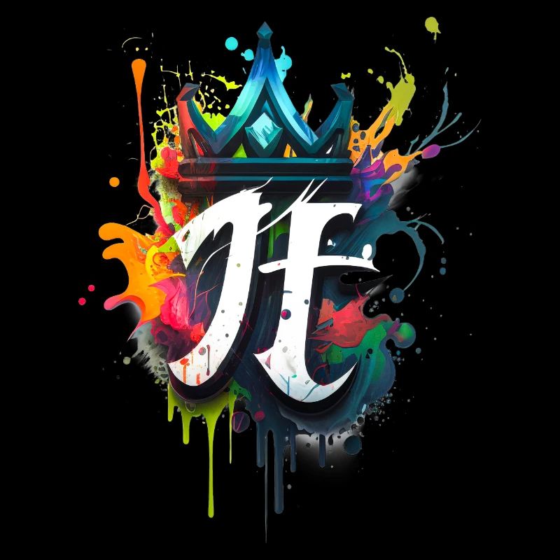 Graffiti Buchstabe H bunt mit Krone