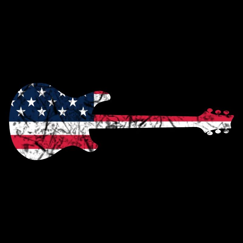 GUITAR WITH AMERICAN FLAG GUITARS