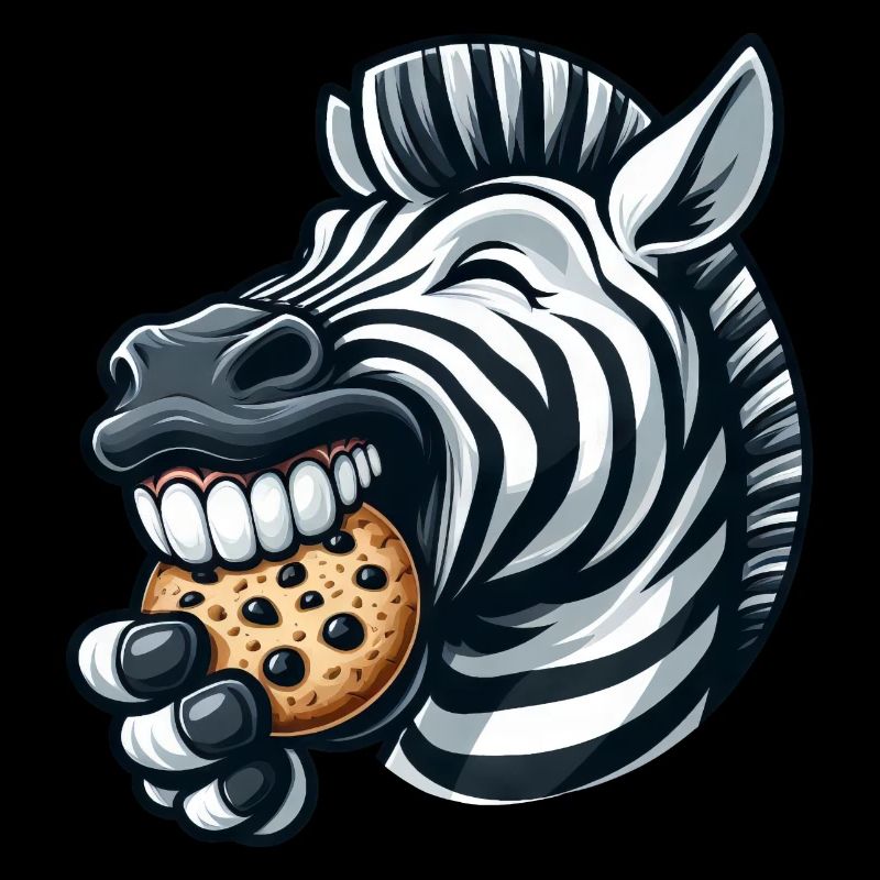 Zèbre mignon avec illustration de dessin animé de biscuit