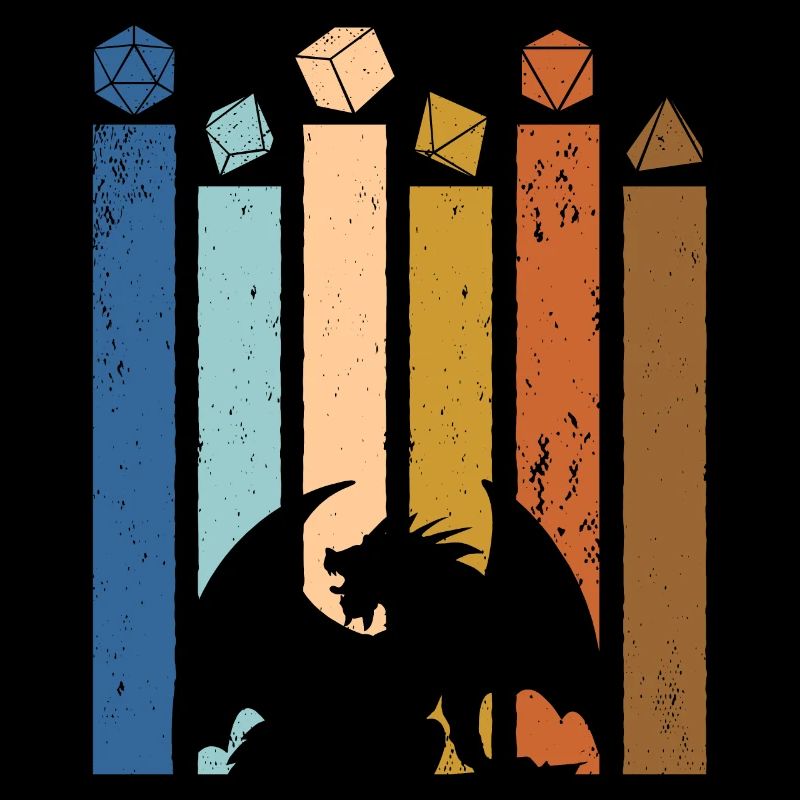 Retro vintage D20 dice RPG tabletop RPG