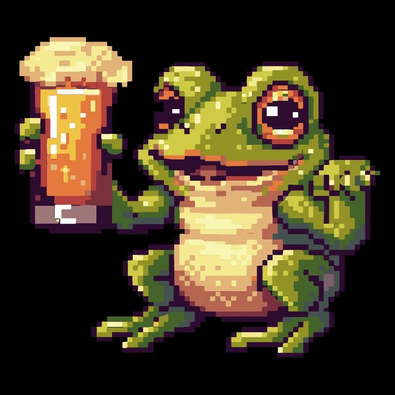 Frosch Pixel Bier