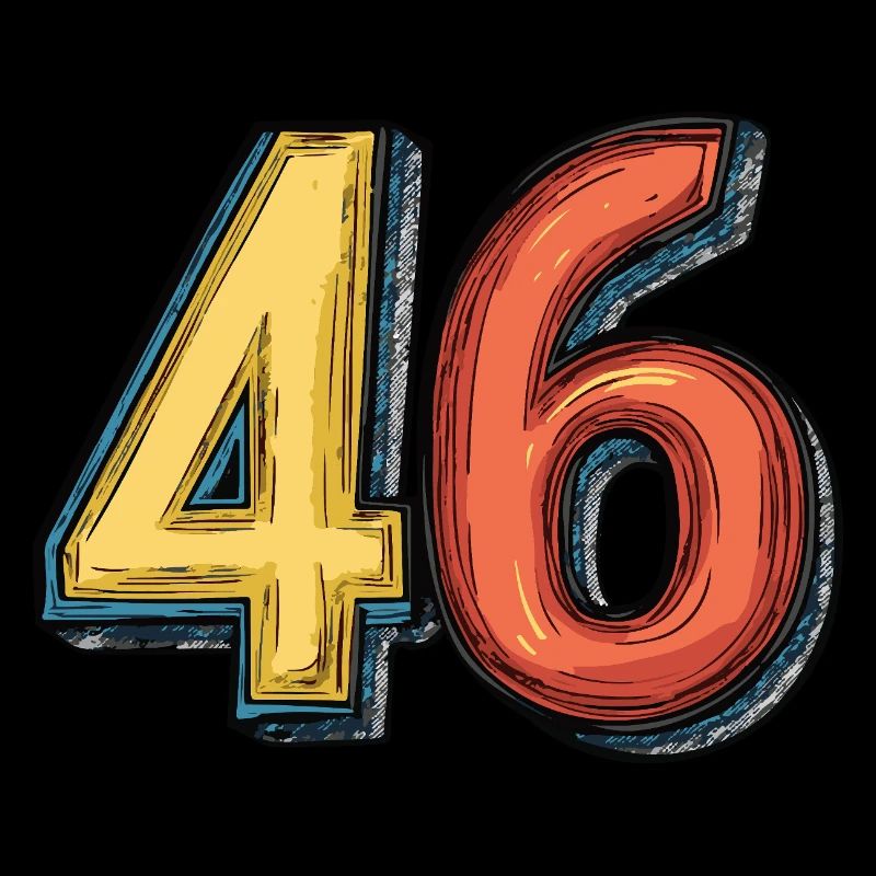 46 Nombre Multicolore