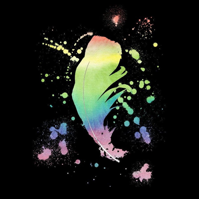 Feder Regenbogen vintage shabby cool Geschenk