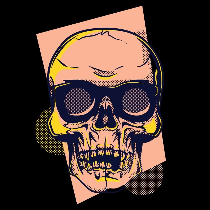 Tête de mort avec lunettes de soleil