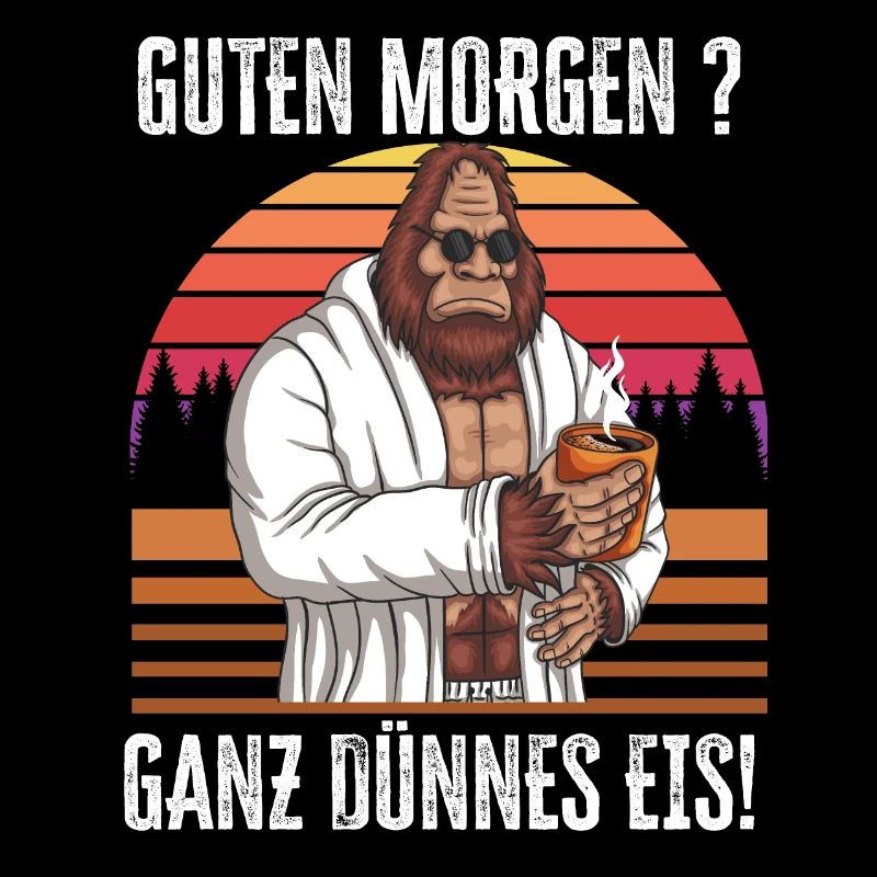 Guten Morgen - Ganz dünnes Eis Spruch Kaffee