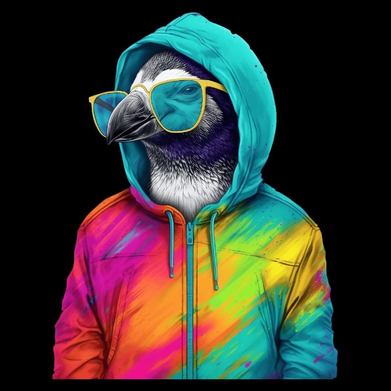 Pinguin mit Sonnenbrille Bunt Coole Pinguine Vogel