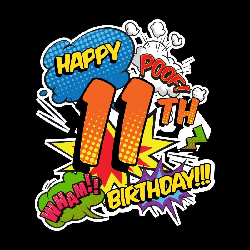 11. Geburtstag Junge Comic-Stil Superhelden