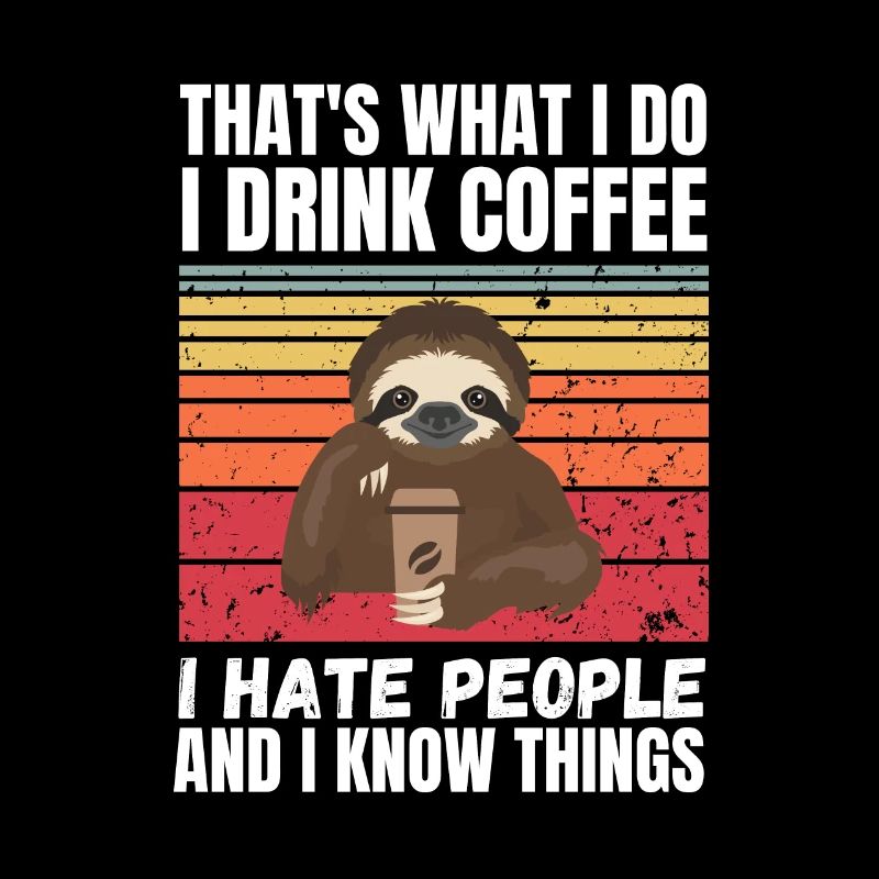 Faultier I Hate People Retro