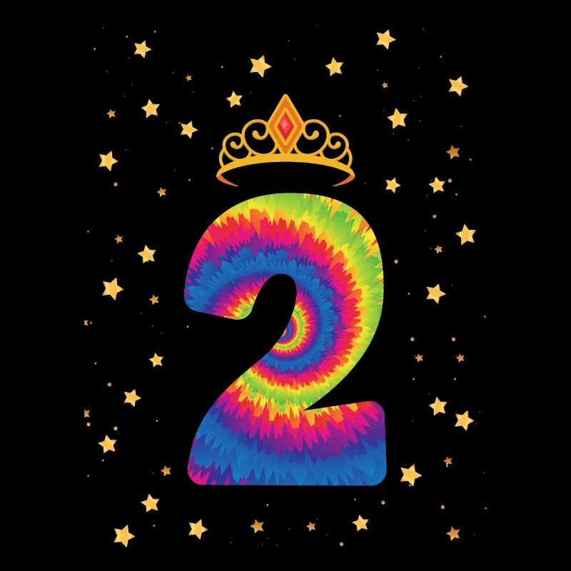 2. Geburtstag Krone | Tie Dye Themed Geburtstag |