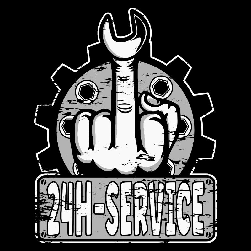 Mittelfinger Stinkerfinger 24h Service Design Grau