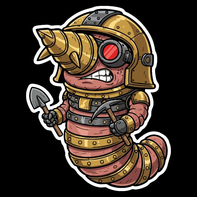 Ver de Terre Steampunk Forage et Mineur