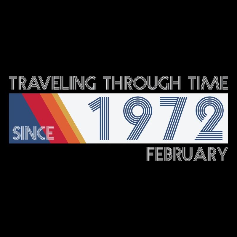 Conception drôle d'anniversaire de voyage dans le temps février 1972