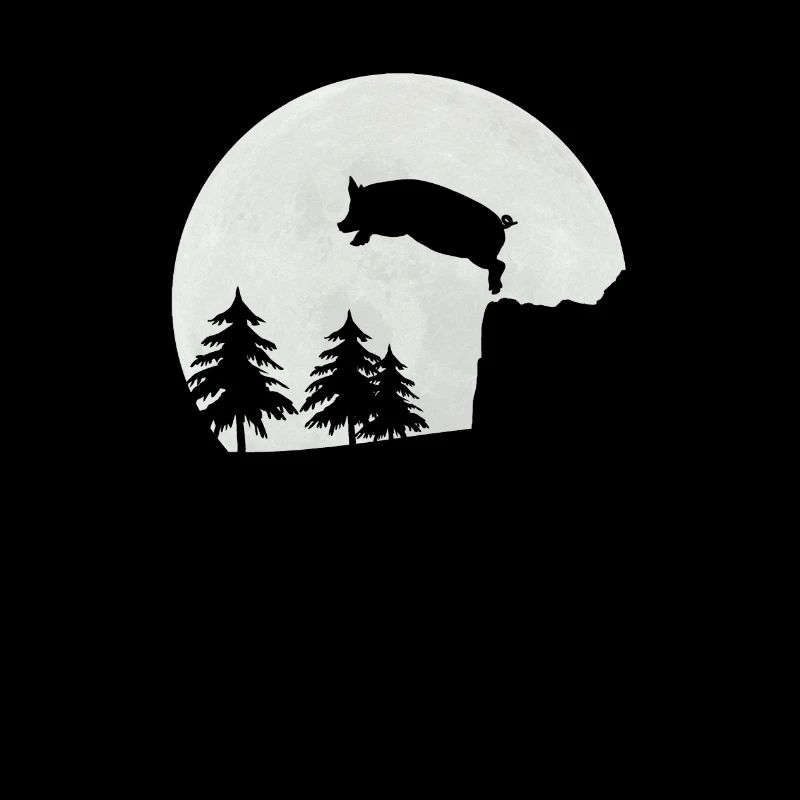 Saut de cochon devant la lune