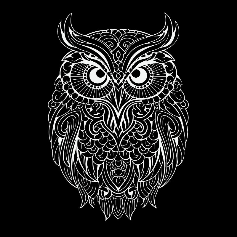 Mythisch magische Boho Eule mit Mustern