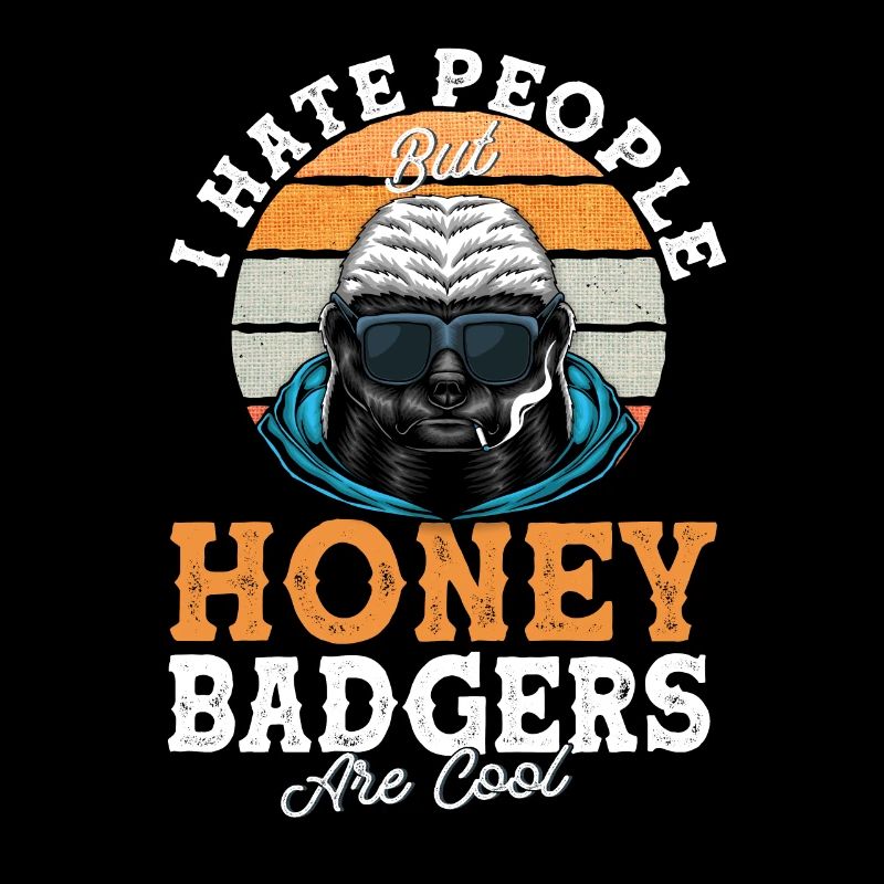 Honigdachs Honey Badger I Hate People Geschenk