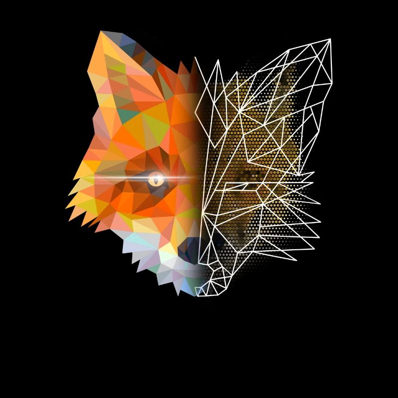 Fox Polygon Geometric Triangle Abstract Design