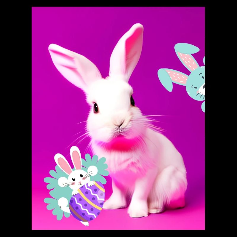 Pink Easter Bunny with Easter Egg Pink