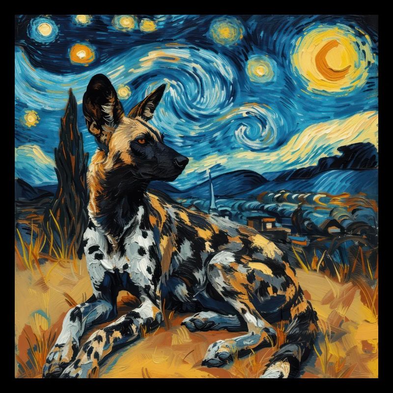 hyäne, van gogh, sternennacht