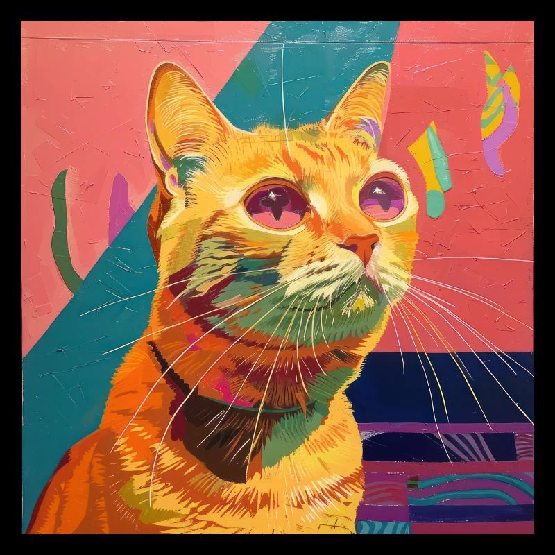 Chat, motif chat, pop art, cadeau, idée cadeau