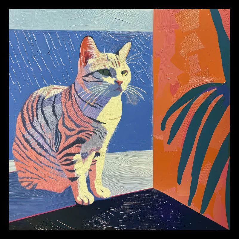 Chat, motif chat, pop art, cadeau, idée cadeau