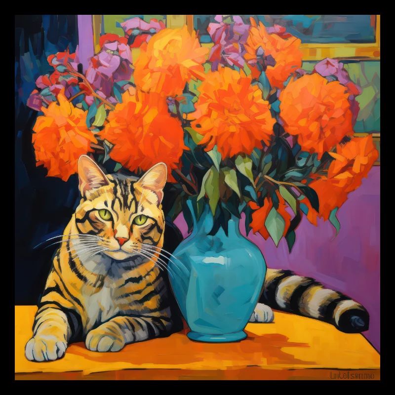 Katze, katzenmotiv, blumen, geschenk, geschenkidee