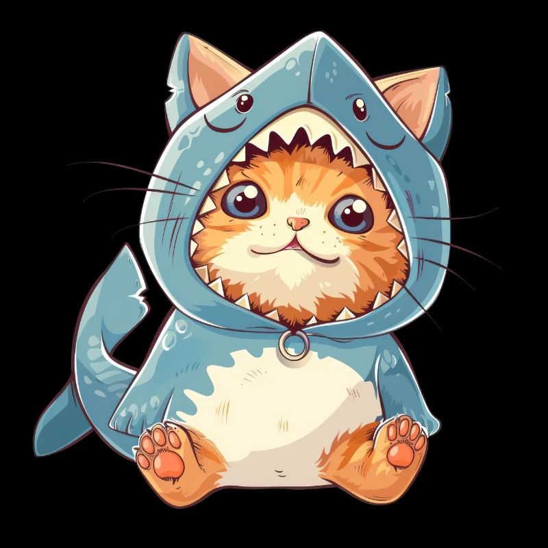 Mignon costume de requin chat