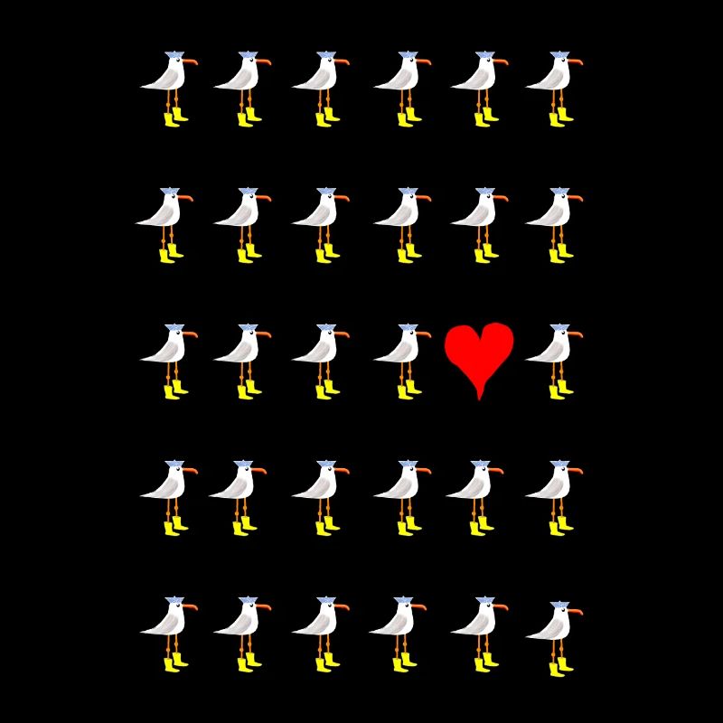 Seagulls Love with rubber boots
