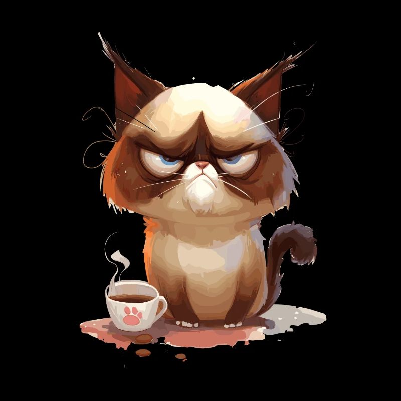 Grumpy | Cat | Annoyed Cat | Coffee lovers