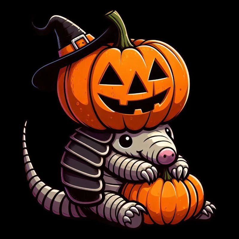 Mignon Halloween Armadillo Sorcière Citrouille