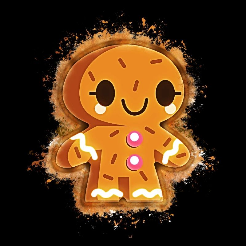 Gingerbread cookie biscuit brightly glowing