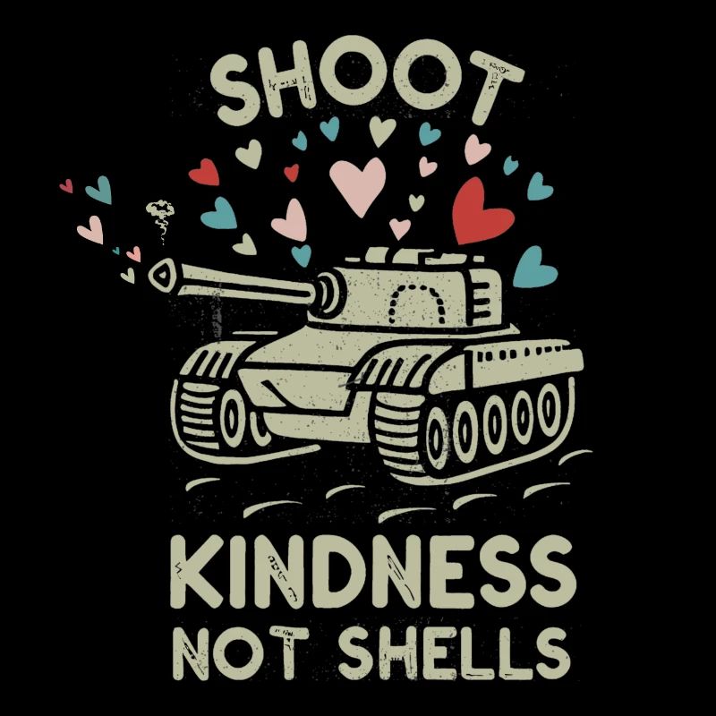 "Shoot Kindness, Not Shells" Minimalistic Design