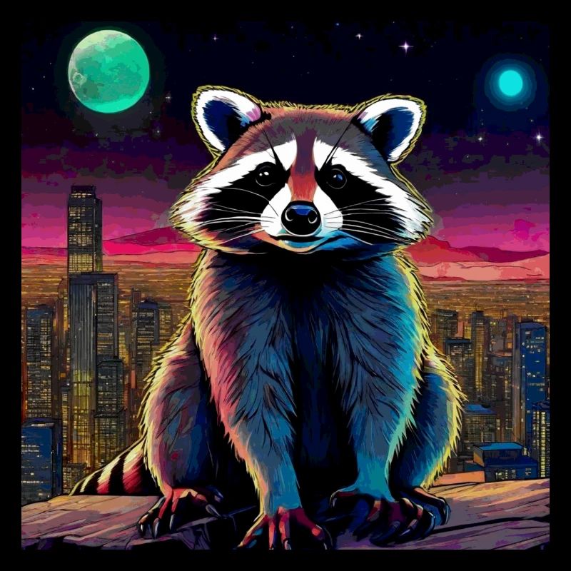 waschbär,graffiti,grau, Aquarell,urban