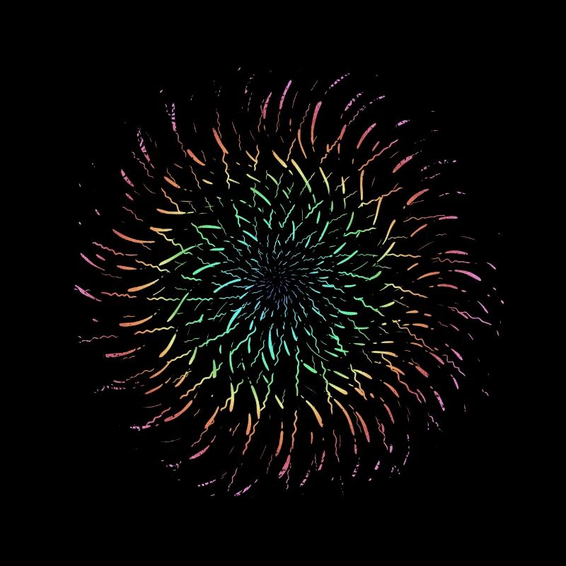 Psychedelisch Regenbogen Strahlen Sonne