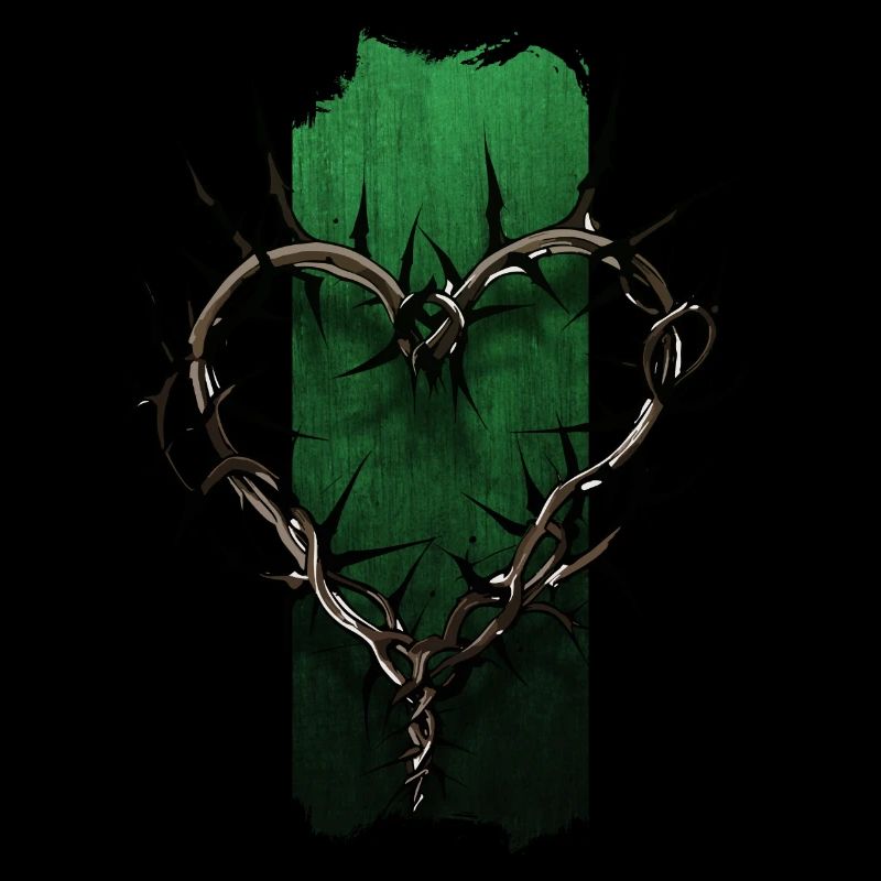 Thorned Devotion: Heart-Shaped Thorn Branch