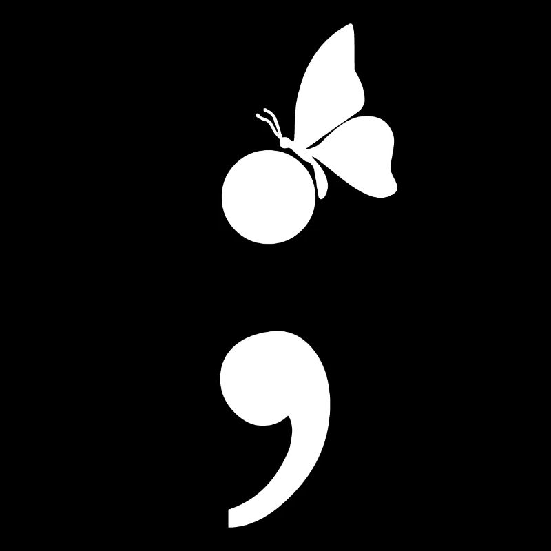 Semikolon mit Schmetterling Geschenk Depression