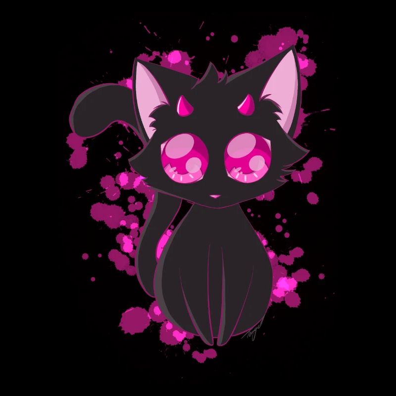 Black Devil Kitty in Pink
