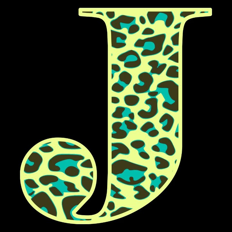 Buchstabe J Anfangsbuchstabe Initialen Leopard Leo
