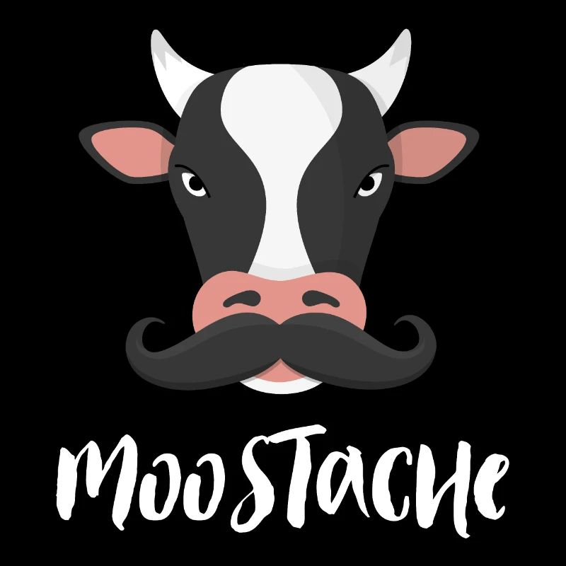 Moostache Cow - Kuh mit Schnurrbart