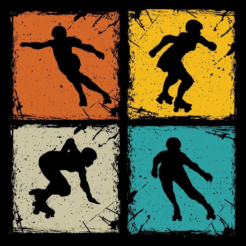 Roller Derby retro Quadrate einzigartige Roller Derby