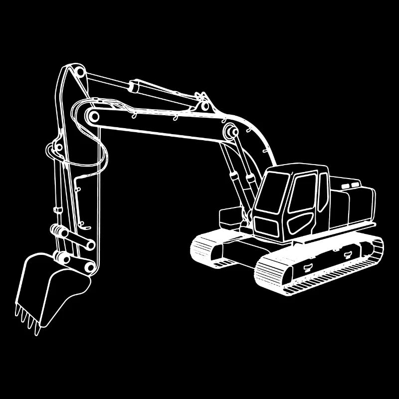 Bagger Silhouette Geschenk Baggerfahrer