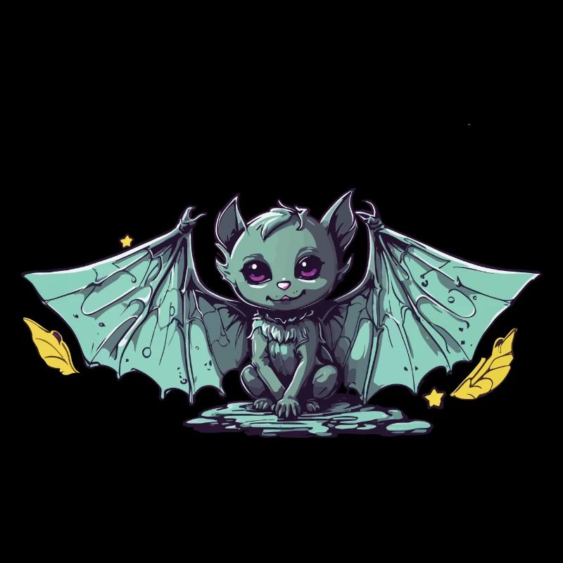 Gothique Kawaii Bat Anime Chibi Pastel Design