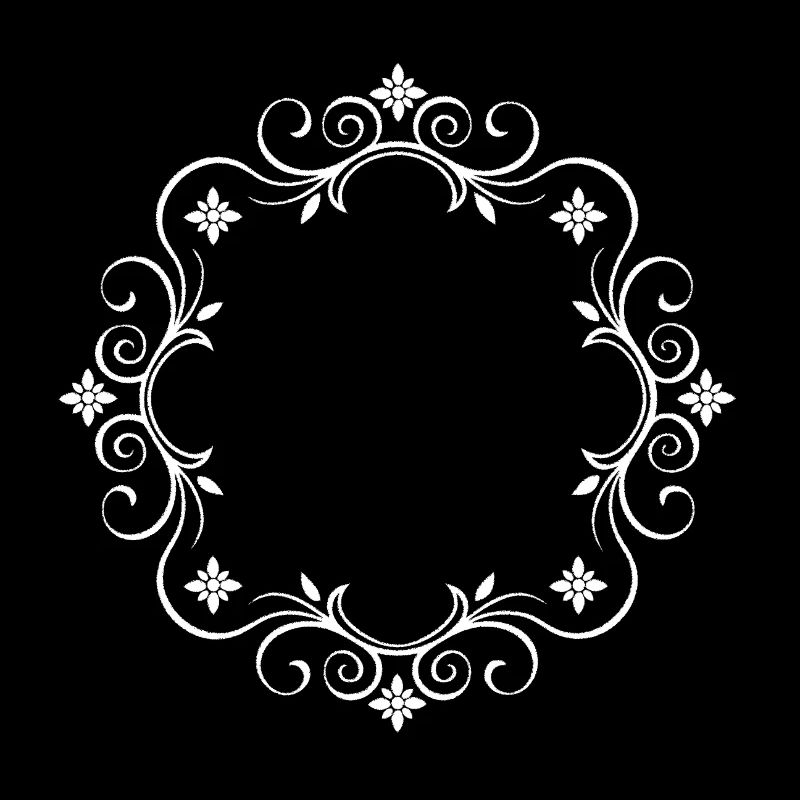 Ornament Ring Flower Frame White - Desired Text