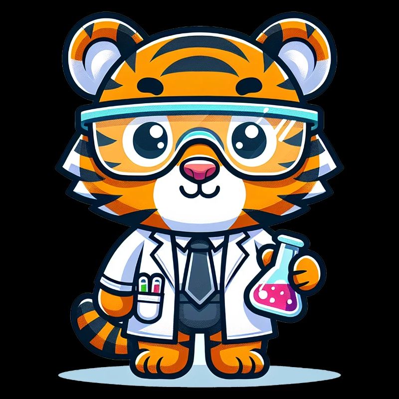 Scientifique tigre mignon