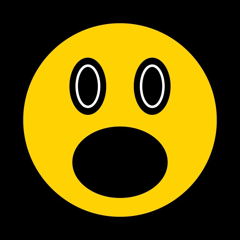 Verblüfftes Emoticon - Bildsymbol - Strichgesicht
